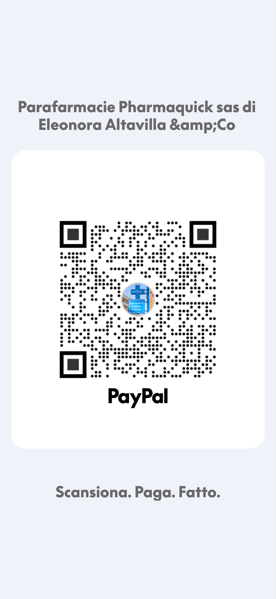 QR PayPal di Pharmaquick